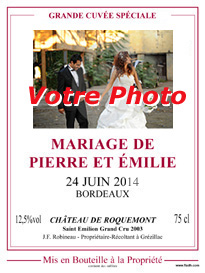 etiquette vin personnalise, avec votre photo