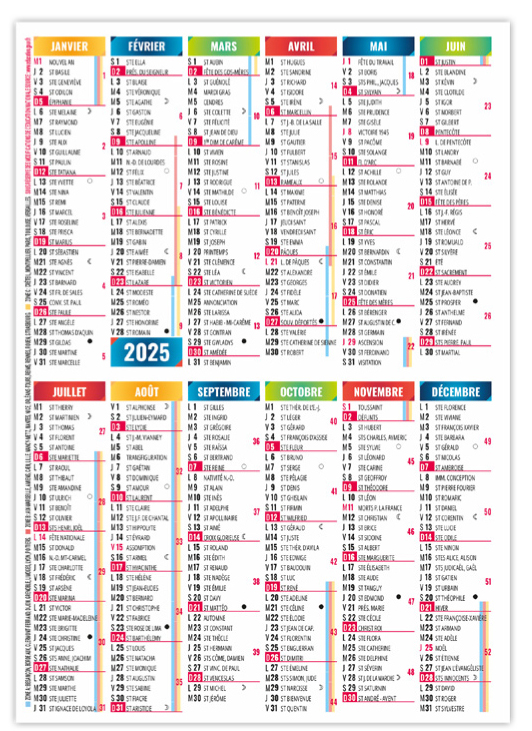 calendriers de poche 2024